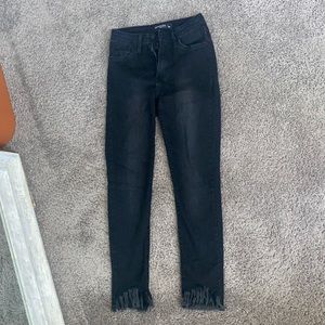 Just black jeans frayed bottoms